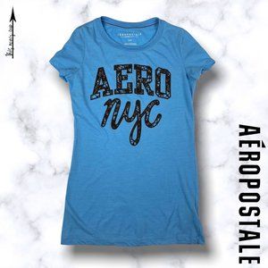 AEROPOSTALE Classic Women's Logo Tee in Sky Blue